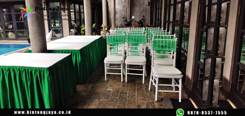 Sewa Kursi Tiffany kursi Petugas Vaksinasi Booster Bonus pita kursi cantik