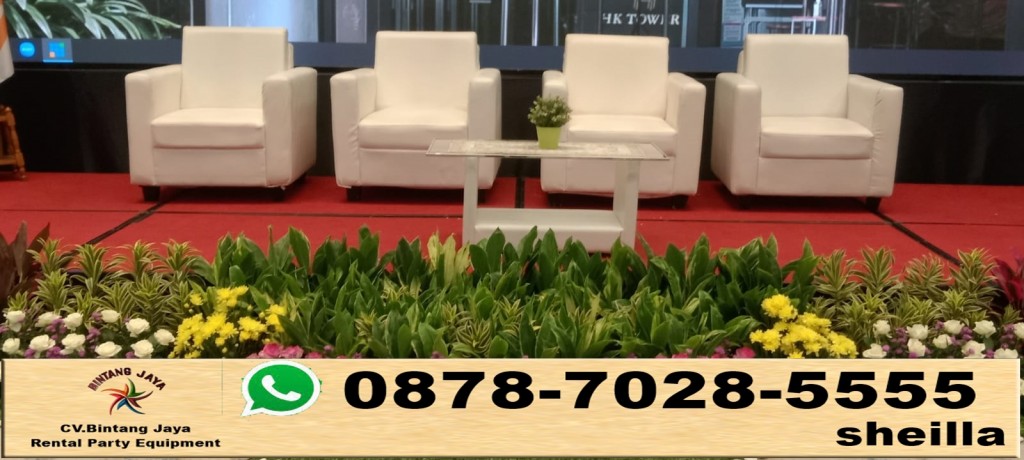 Pusat sewa sofa kotak single putih mewah harga murah Jakarta