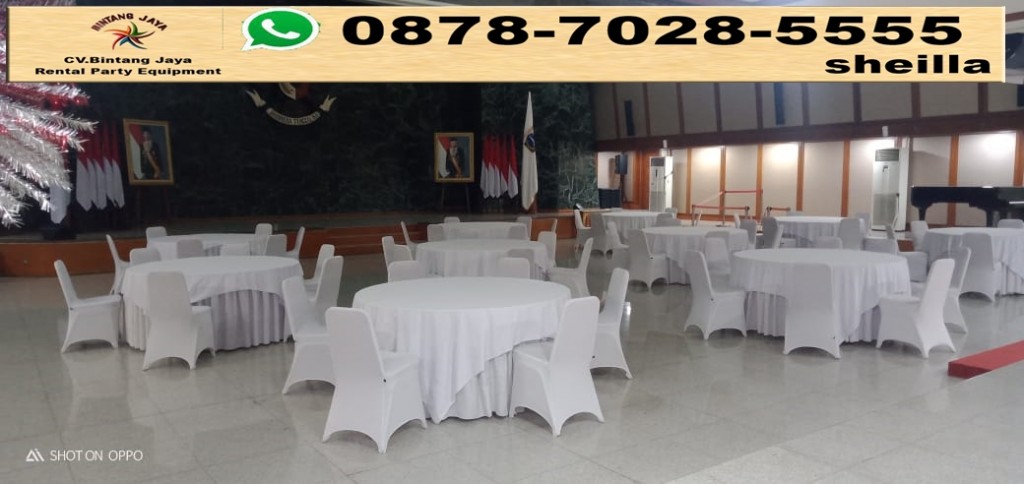 Rental meja bundar untuk event rapat kerja Jakarta