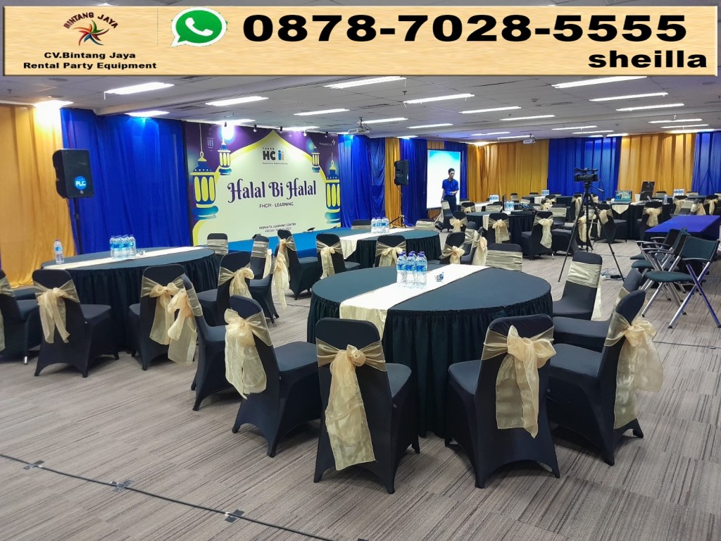 Sewa kursi futura cover hitam pita gold Jakarta Selatan