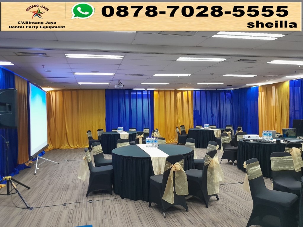 Sewa kursi futura cover hitam pita gold Jakarta Selatan