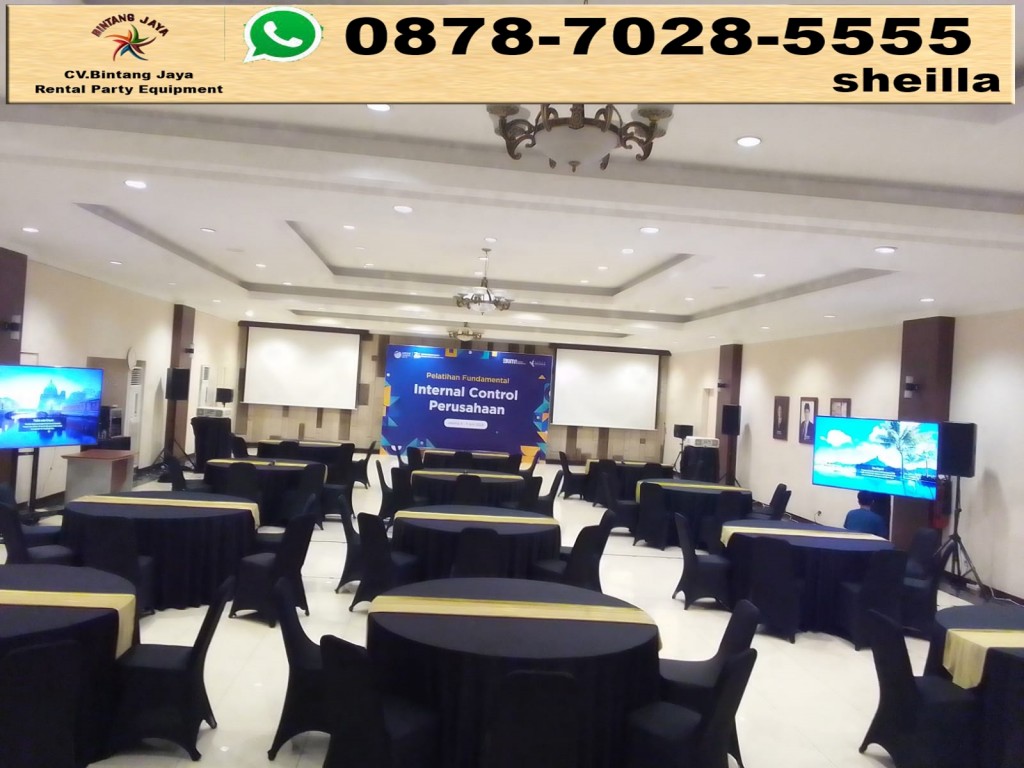 Menyewakan raund table cover hitam Bekasi Barat