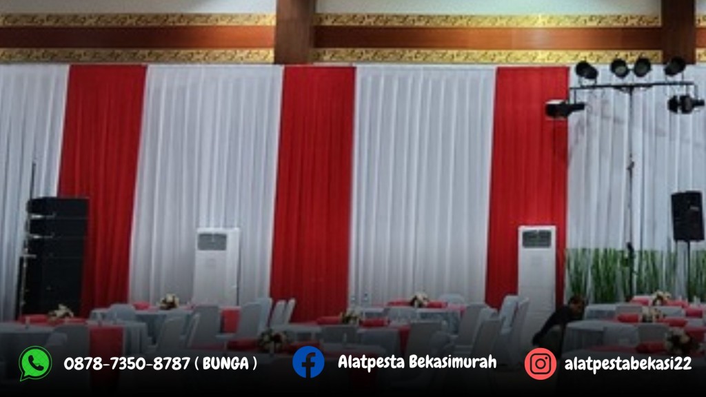 Jasa Sewa Kain Filamin Tirai Merah Putih Area Bandung