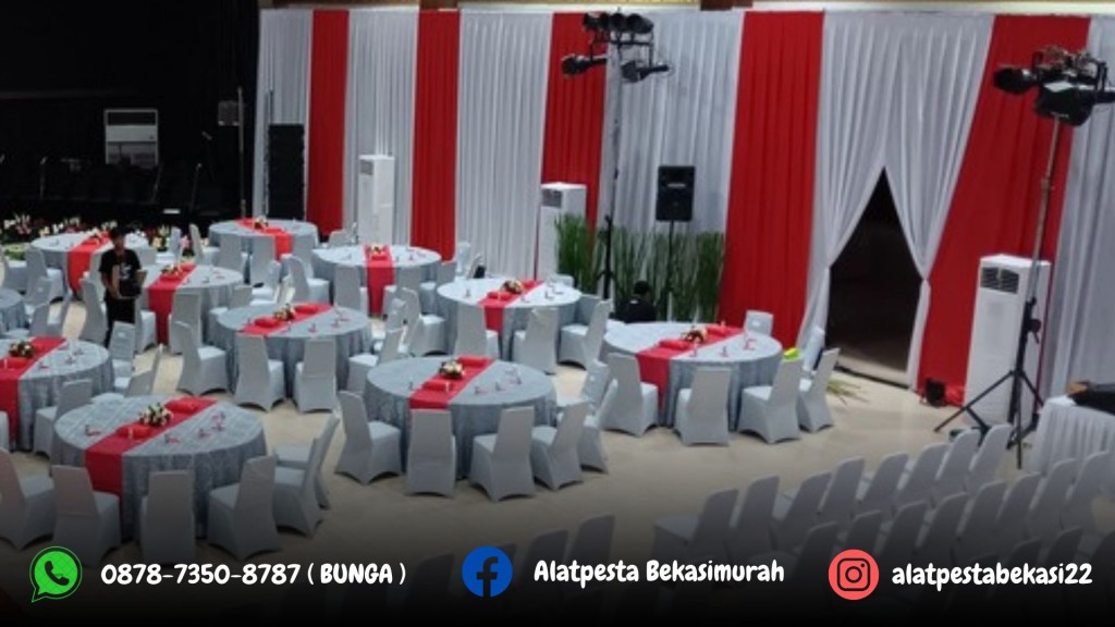 Jasa Sewa Kain Filamin Tirai Merah Putih Area Bandung