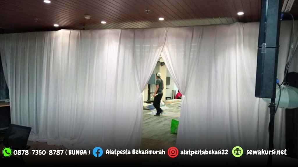 Spesialis Jasa Sewa Tirai Putih Bersih Bahan Filamin Bogor