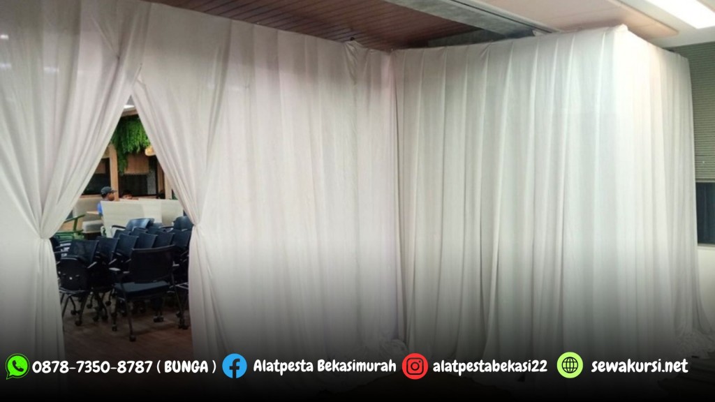 Spesialis Jasa Sewa Tirai Putih Bersih Bahan Filamin Bogor