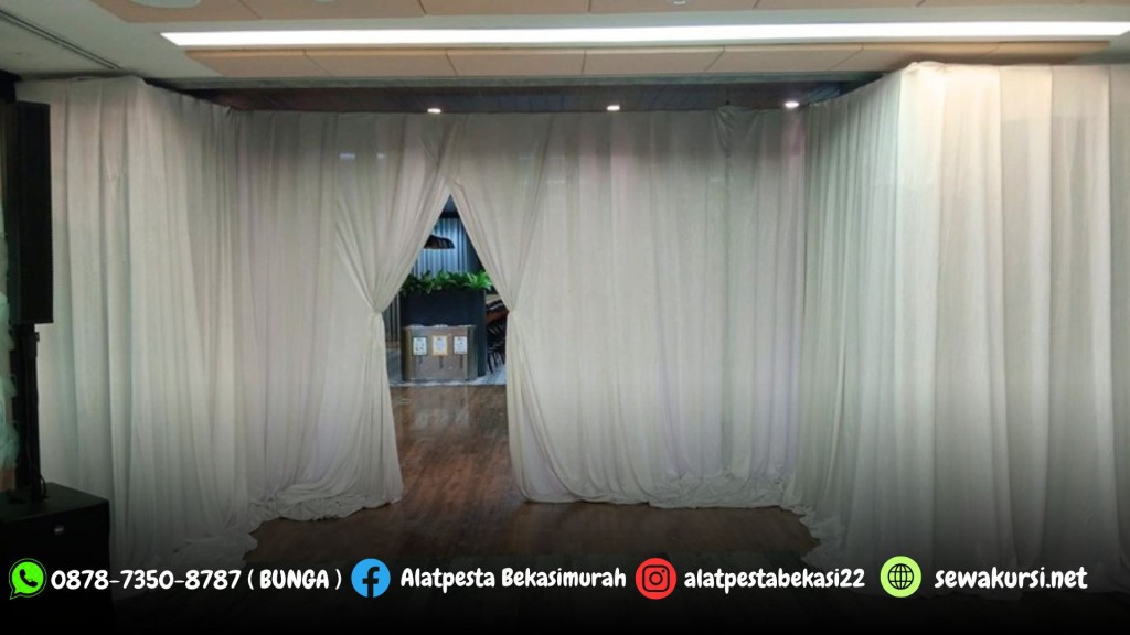 Spesialis Jasa Sewa Tirai Putih Bersih Bahan Filamin Bogor