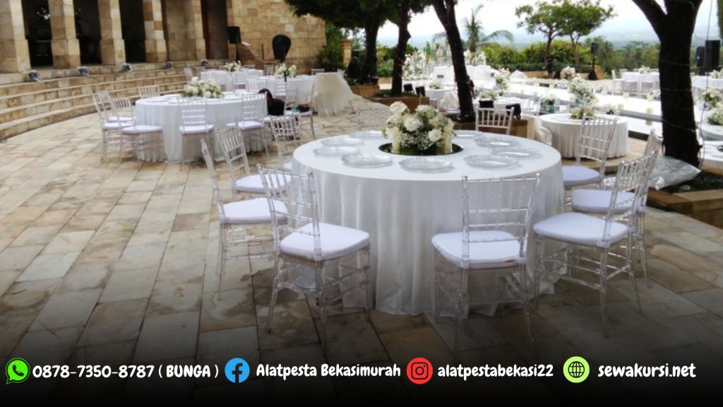 Jasa Sewa Meja Bundar dan Kursi Tiffany Kaca Jakarta