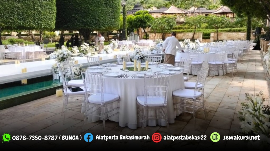 Jasa Sewa Meja Bundar dan Kursi Tiffany Kaca Jakarta