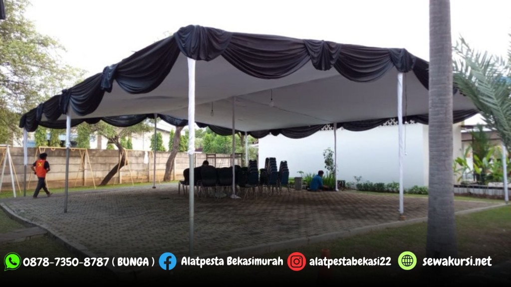 Sedia Sewa TENDA PLAFON Putih Poni Hitam Jakarta