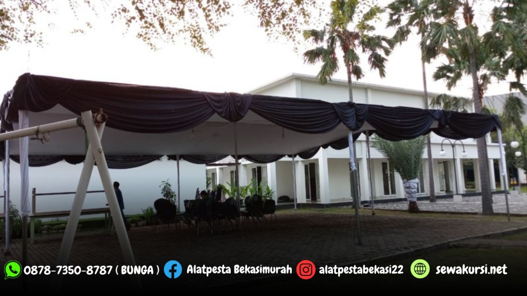 Sedia Sewa TENDA PLAFON Putih Poni Hitam Jakarta