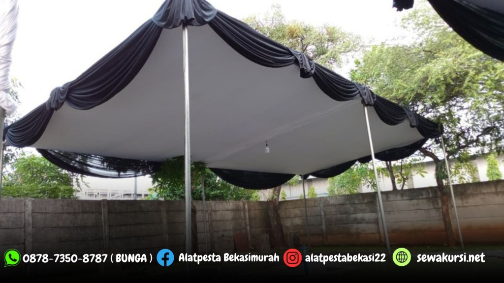 Sedia Sewa TENDA PLAFON Putih Poni Hitam Jakarta