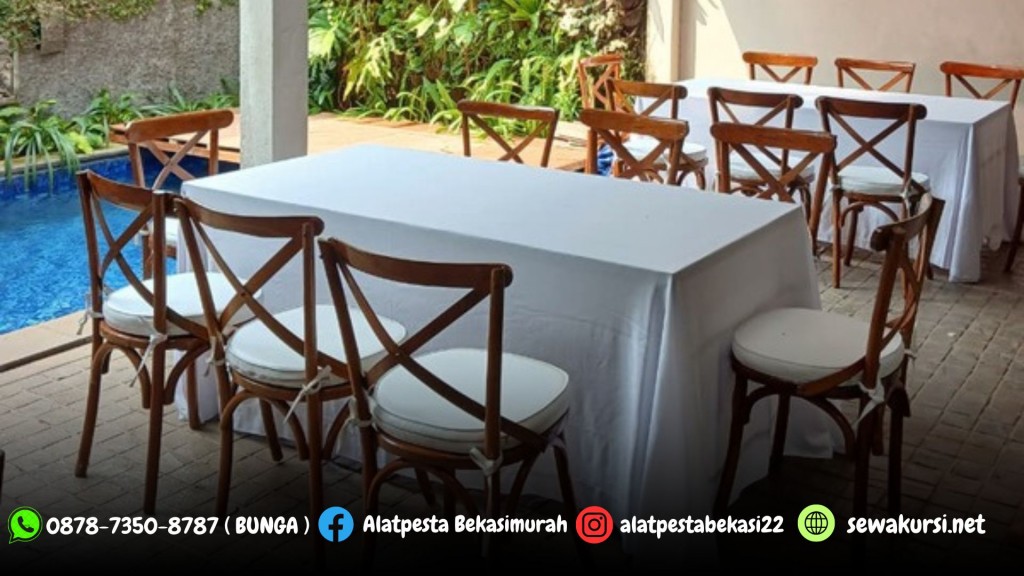 Rental Bangku Meja Taman Kursi Cross Back dan Meja Jakarta