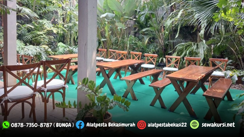 Rental Bangku Meja Taman Kursi Cross Back dan Meja Jakarta