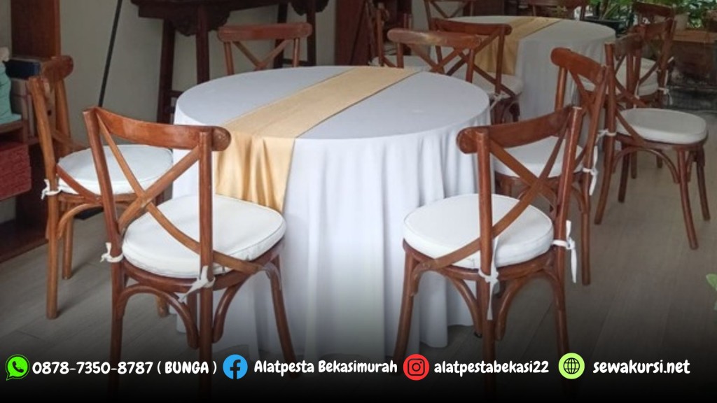 Rental Bangku Meja Taman Kursi Cross Back dan Meja Jakarta