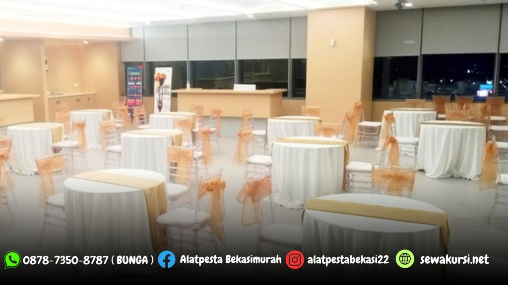 Sewa Meja Bundar D90cm dan Kursi Acrylic Jakarta