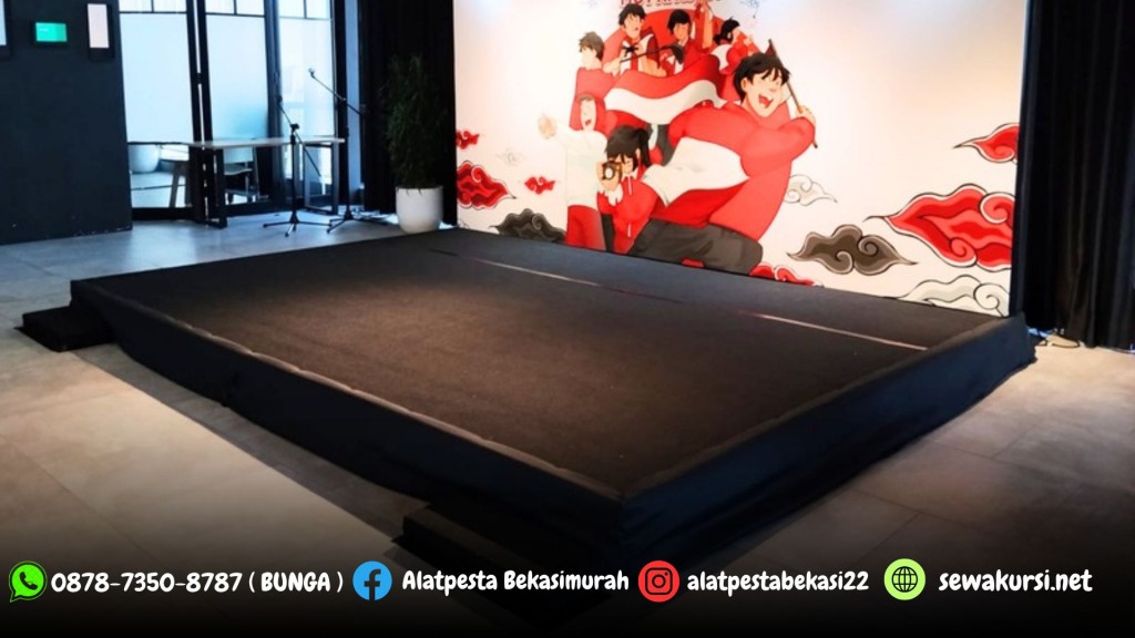 Sewa Panggung Cover Karpet Hitam Event PERTAMINA Jakarta