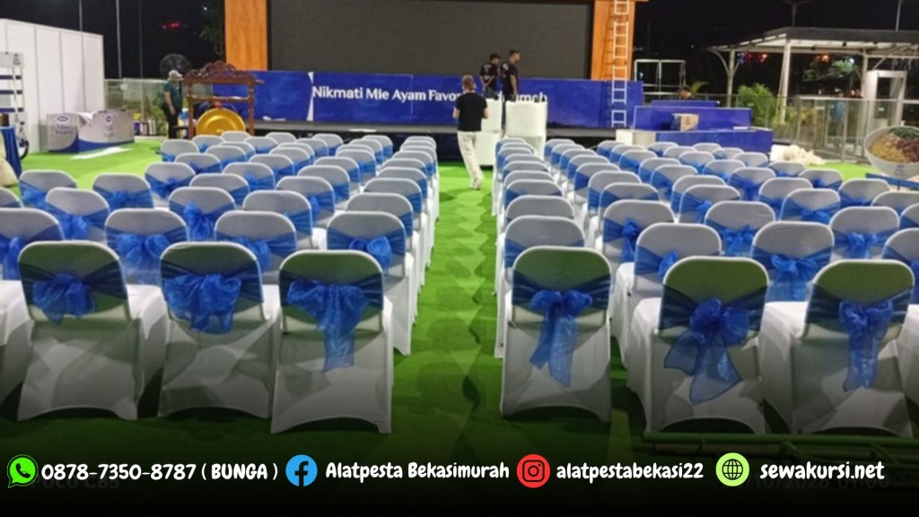 Sewa Kursi Futura Cover Ketat Putih Pita Biru Jakarta (2)