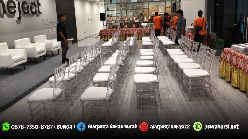 Sewa Kursi Tiffany Acrylic Kaca Kirim Jakarta Pusat